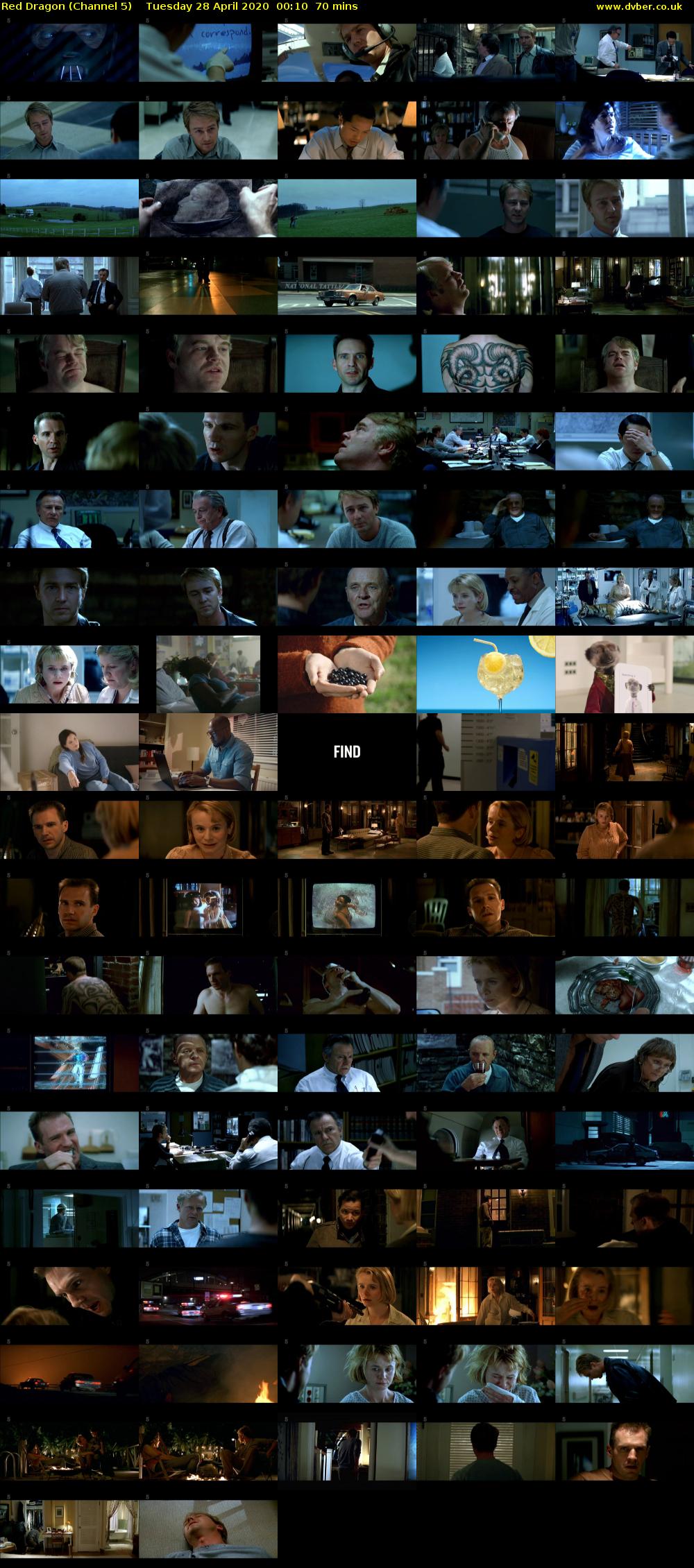 Red Dragon (Channel 5) Tuesday 28 April 2020 00:10 - 01:20