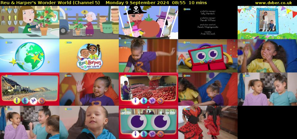 Reu & Harper's Wonder World (Channel 5) Monday 9 September 2024 08:55 - 09:05