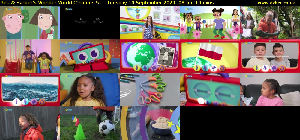 Reu & Harper's Wonder World (Channel 5) Tuesday 10 September 2024 08:55 - 09:05