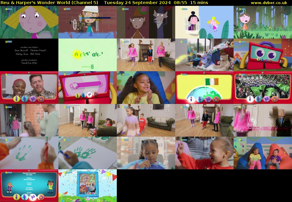 Reu & Harper's Wonder World (Channel 5) Tuesday 24 September 2024 08:55 - 09:10