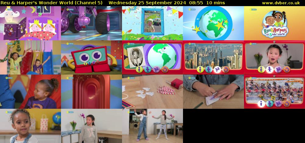 Reu & Harper's Wonder World (Channel 5) Wednesday 25 September 2024 08:55 - 09:05