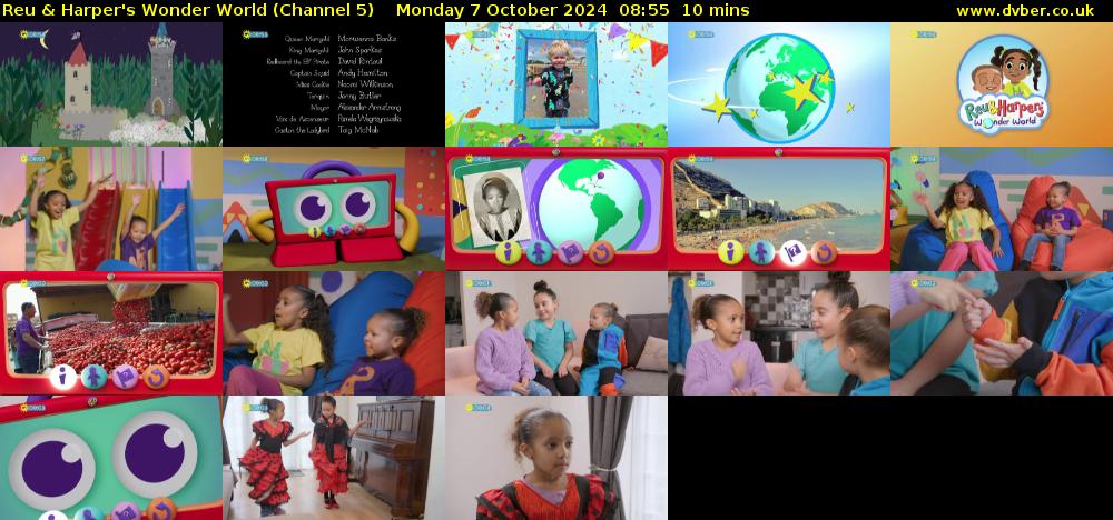 Reu & Harper's Wonder World (Channel 5) Monday 7 October 2024 08:55 - 09:05