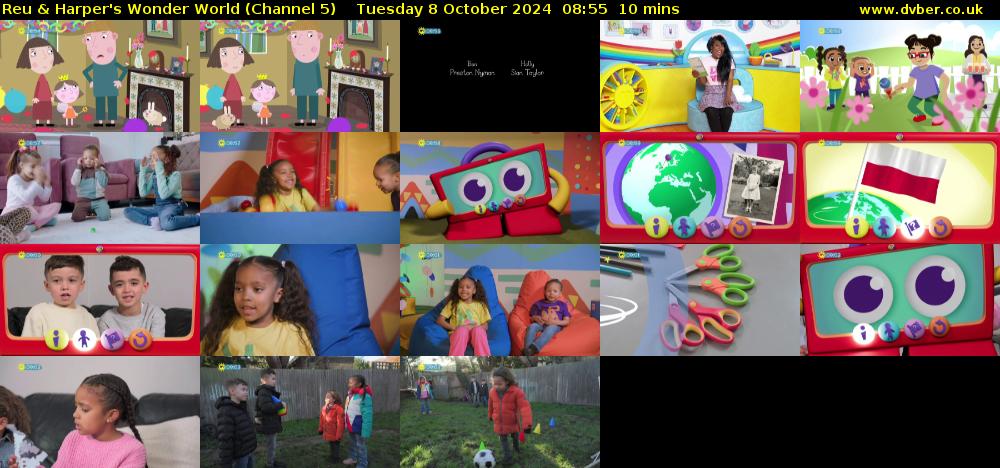 Reu & Harper's Wonder World (Channel 5) Tuesday 8 October 2024 08:55 - 09:05