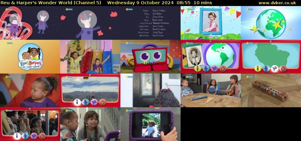 Reu & Harper's Wonder World (Channel 5) Wednesday 9 October 2024 08:55 - 09:05
