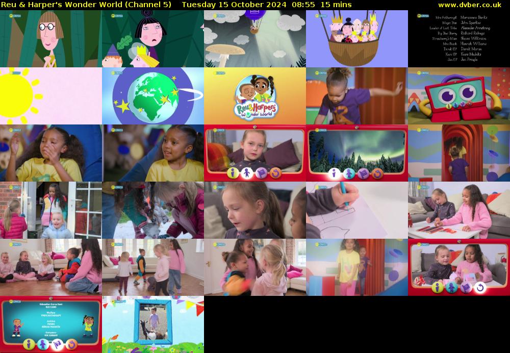 Reu & Harper's Wonder World (Channel 5) Tuesday 15 October 2024 08:55 - 09:10