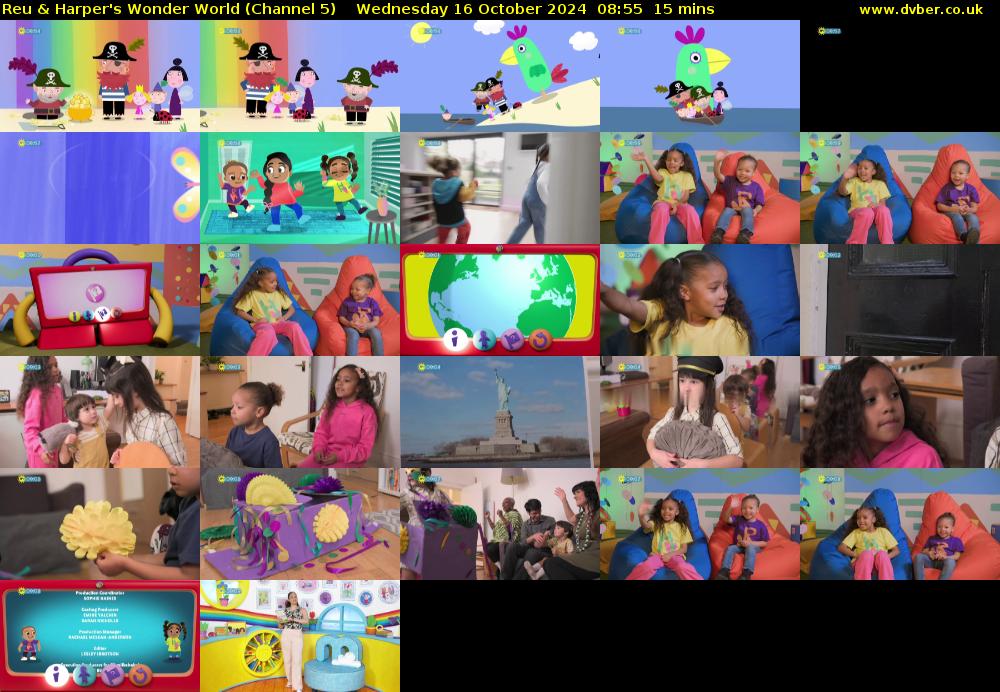 Reu & Harper's Wonder World (Channel 5) Wednesday 16 October 2024 08:55 - 09:10