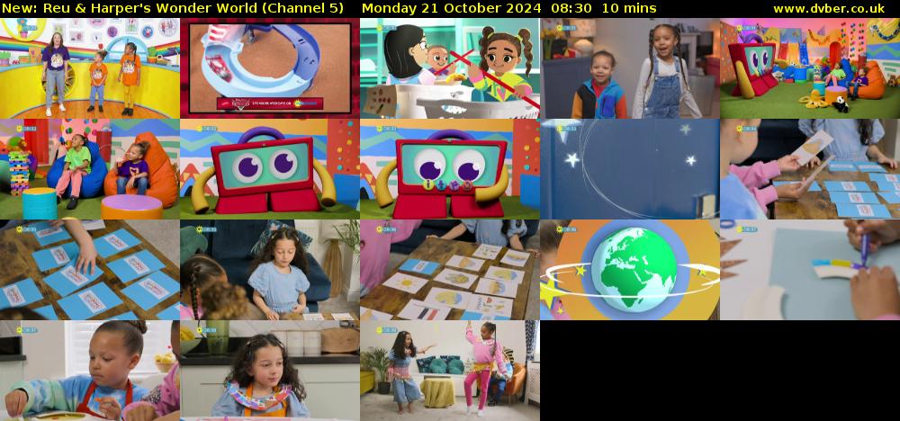 Reu & Harper's Wonder World (Channel 5) Monday 21 October 2024 08:30 - 08:40