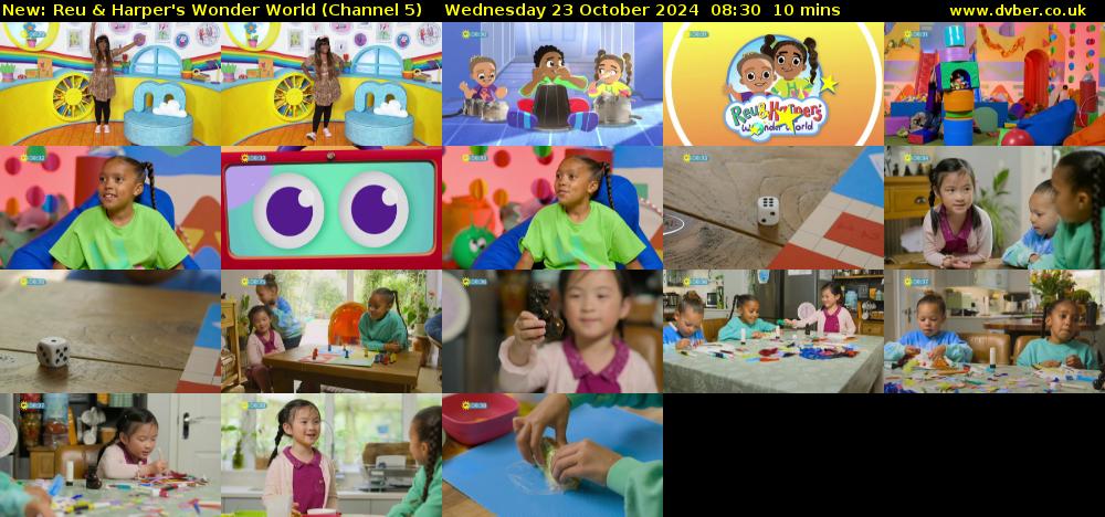 Reu & Harper's Wonder World (Channel 5) Wednesday 23 October 2024 08:30 - 08:40