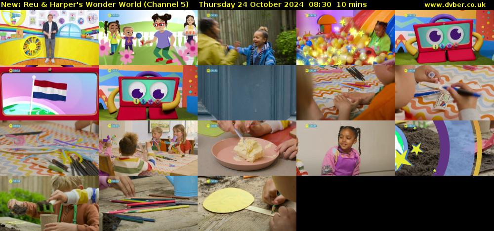 Reu & Harper's Wonder World (Channel 5) Thursday 24 October 2024 08:30 - 08:40