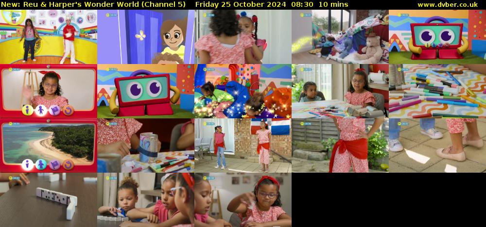 Reu & Harper's Wonder World (Channel 5) Friday 25 October 2024 08:30 - 08:40