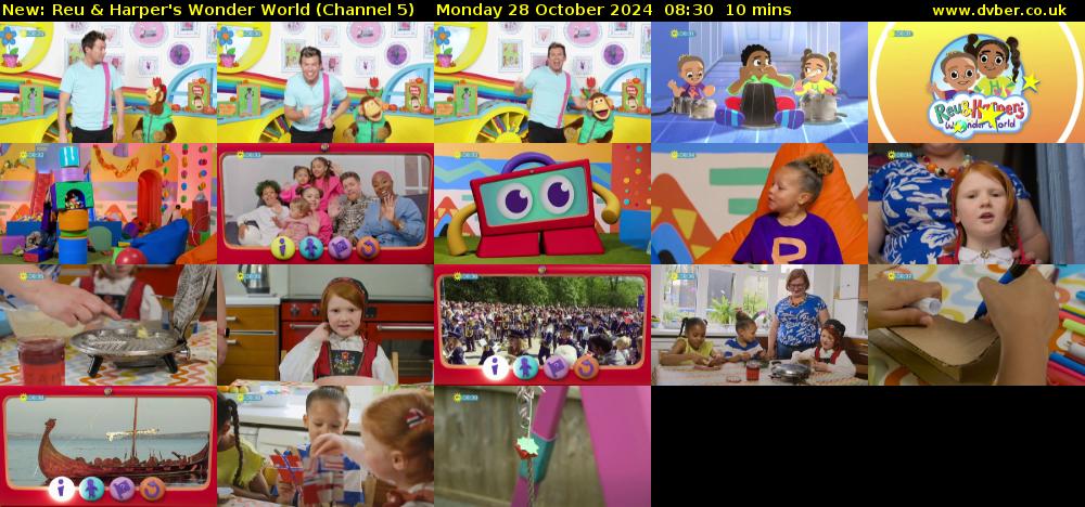 Reu & Harper's Wonder World (Channel 5) Monday 28 October 2024 08:30 - 08:40