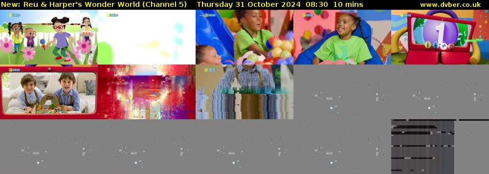 Reu & Harper's Wonder World (Channel 5) Thursday 31 October 2024 08:30 - 08:40