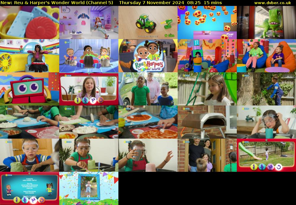 Reu & Harper's Wonder World (Channel 5) Thursday 7 November 2024 08:25 - 08:40