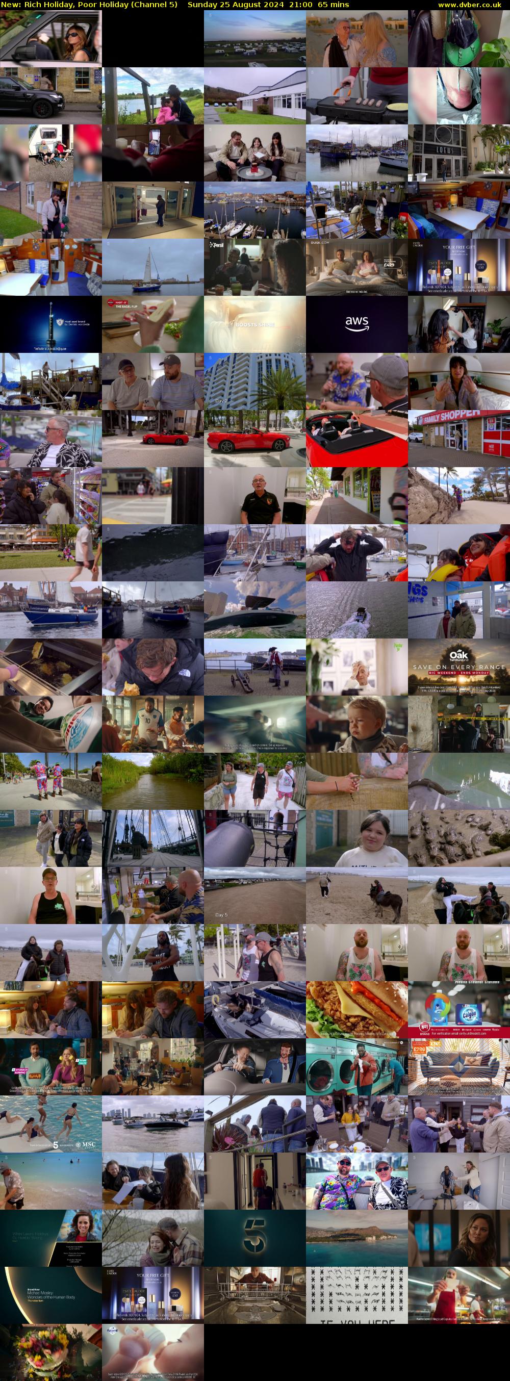 Rich Holiday, Poor Holiday (Channel 5) Sunday 25 August 2024 21:00 - 22:05