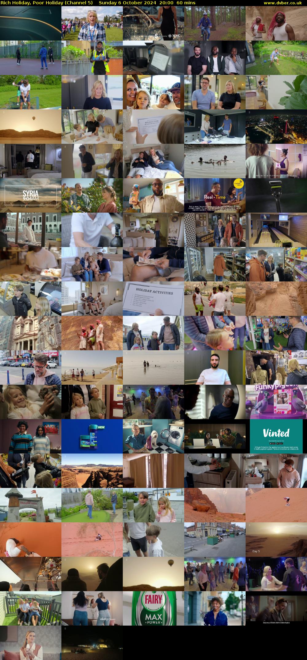 Rich Holiday, Poor Holiday (Channel 5) Sunday 6 October 2024 20:00 - 21:00