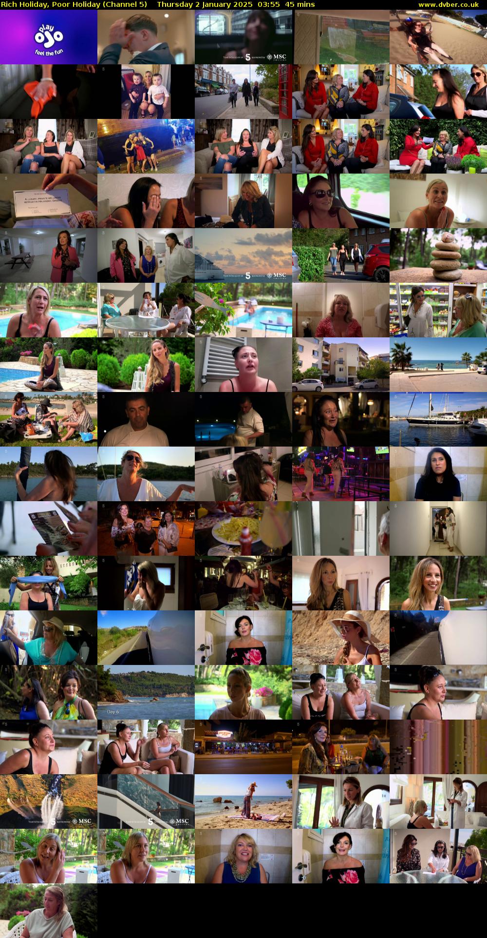 Rich Holiday, Poor Holiday (Channel 5) Thursday 2 January 2025 03:55 - 04:40