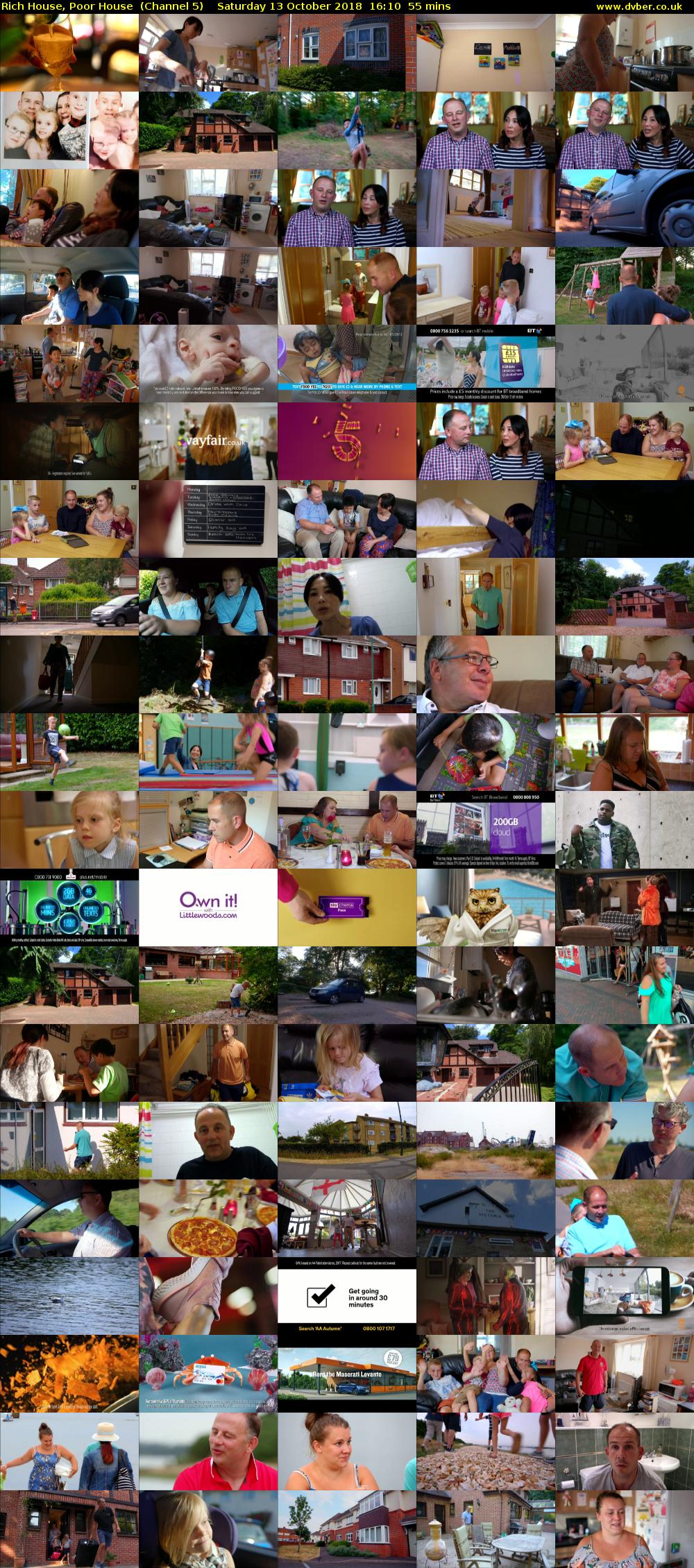 Rich House, Poor House  (Channel 5) Saturday 13 October 2018 16:10 - 17:05