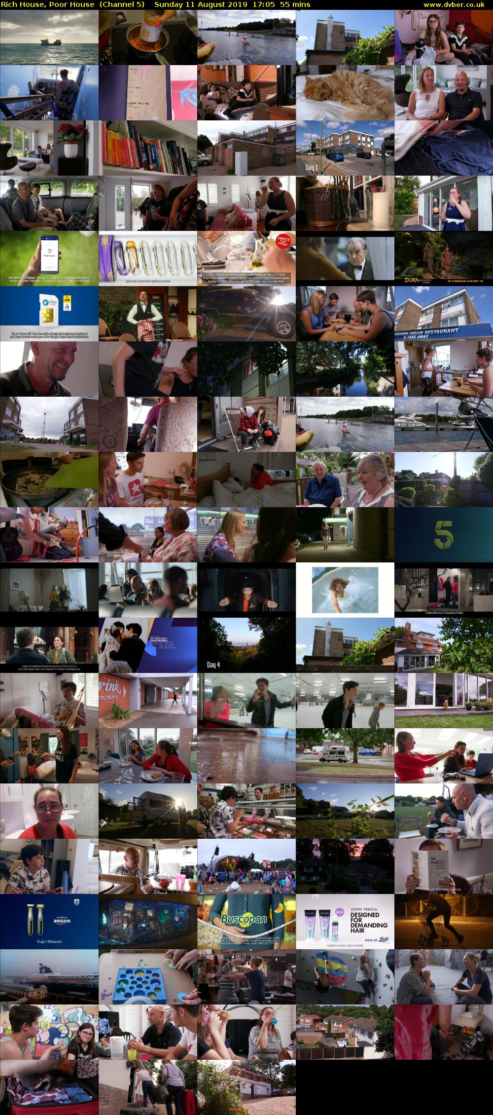 Rich House, Poor House  (Channel 5) Sunday 11 August 2019 17:05 - 18:00