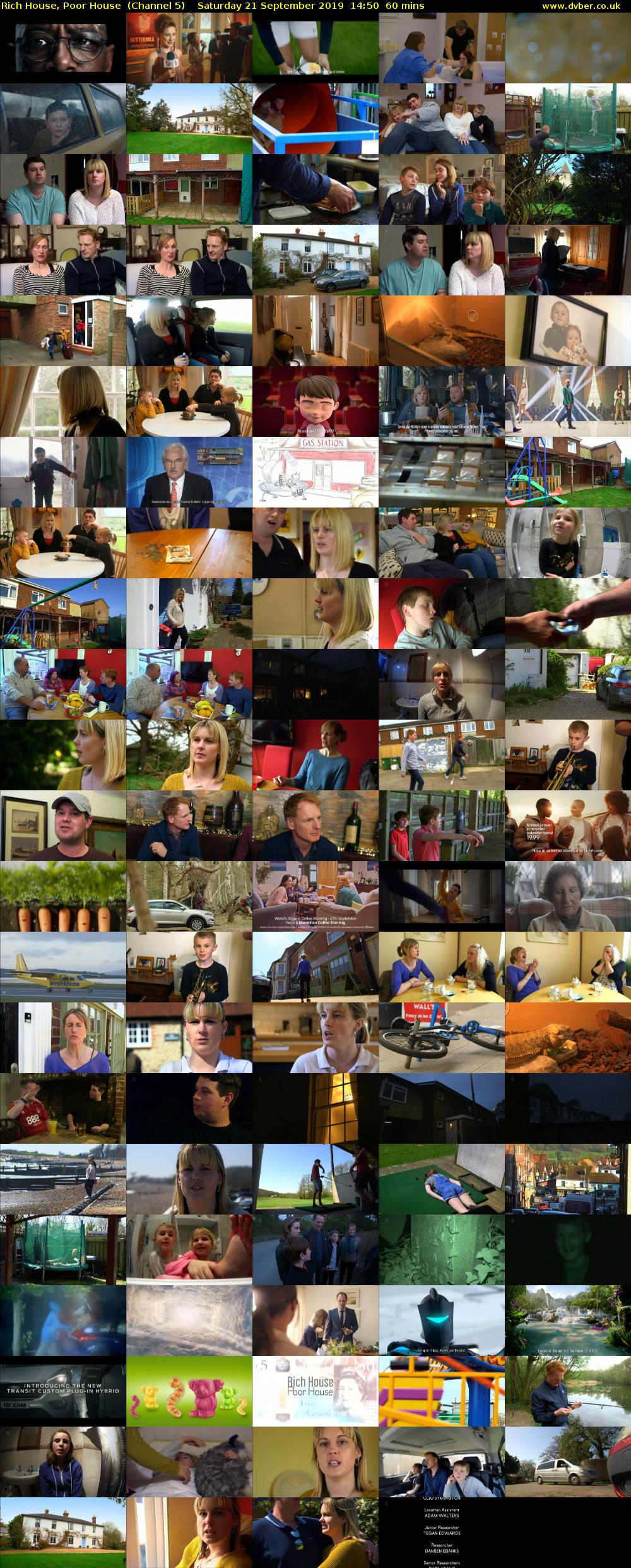 Rich House, Poor House  (Channel 5) Saturday 21 September 2019 14:50 - 15:50