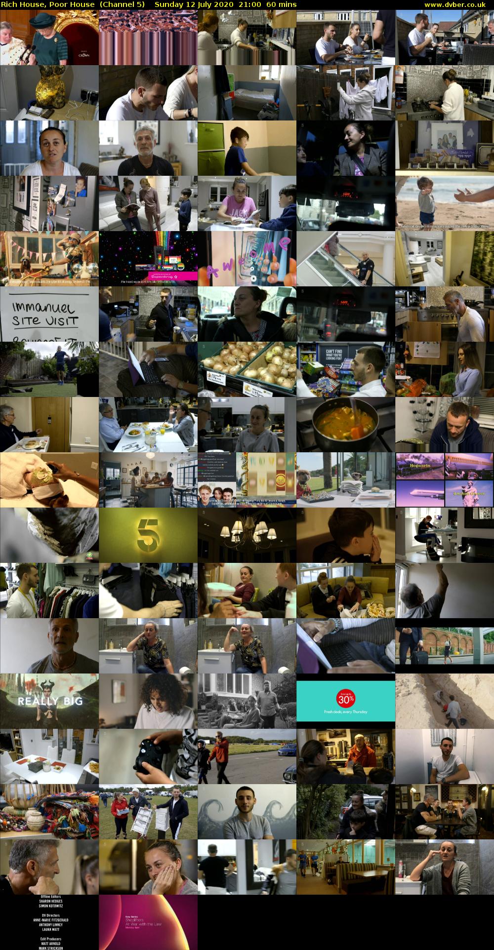 Rich House, Poor House  (Channel 5) Sunday 12 July 2020 21:00 - 22:00