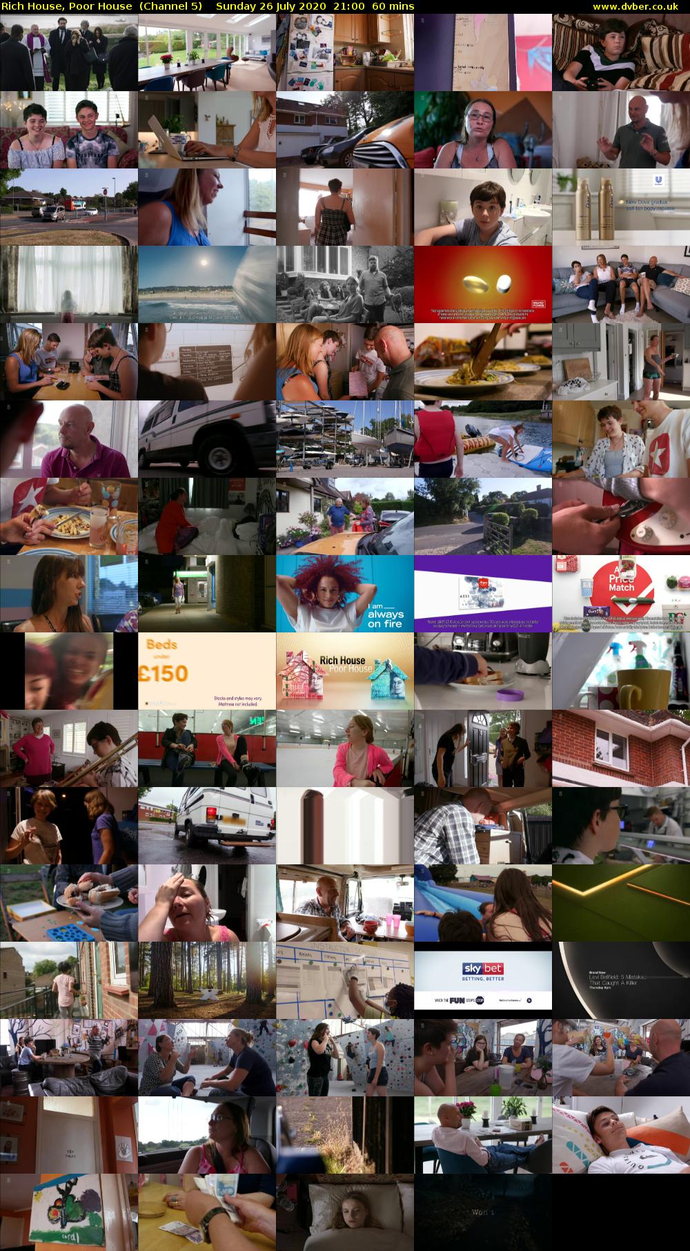 Rich House, Poor House  (Channel 5) Sunday 26 July 2020 21:00 - 22:00
