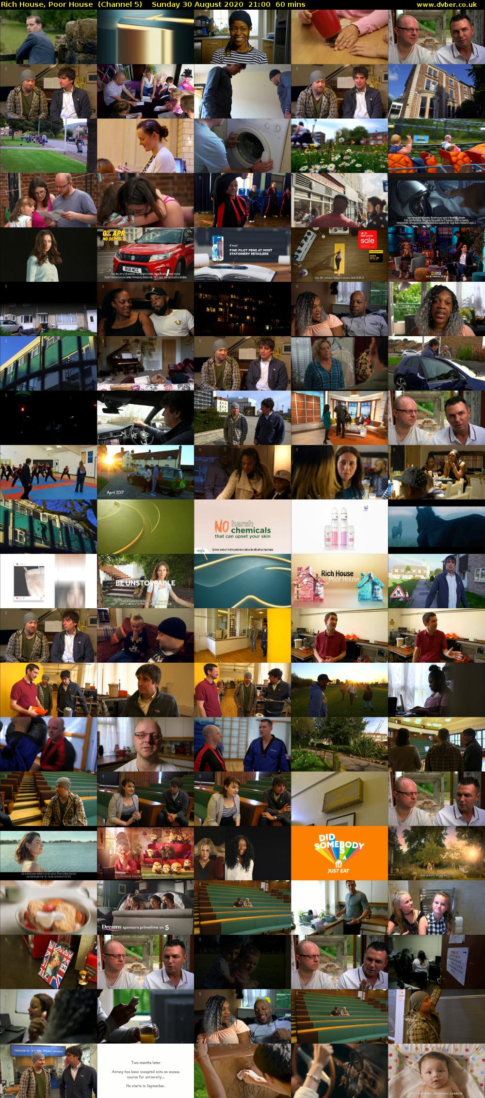 Rich House, Poor House  (Channel 5) Sunday 30 August 2020 21:00 - 22:00