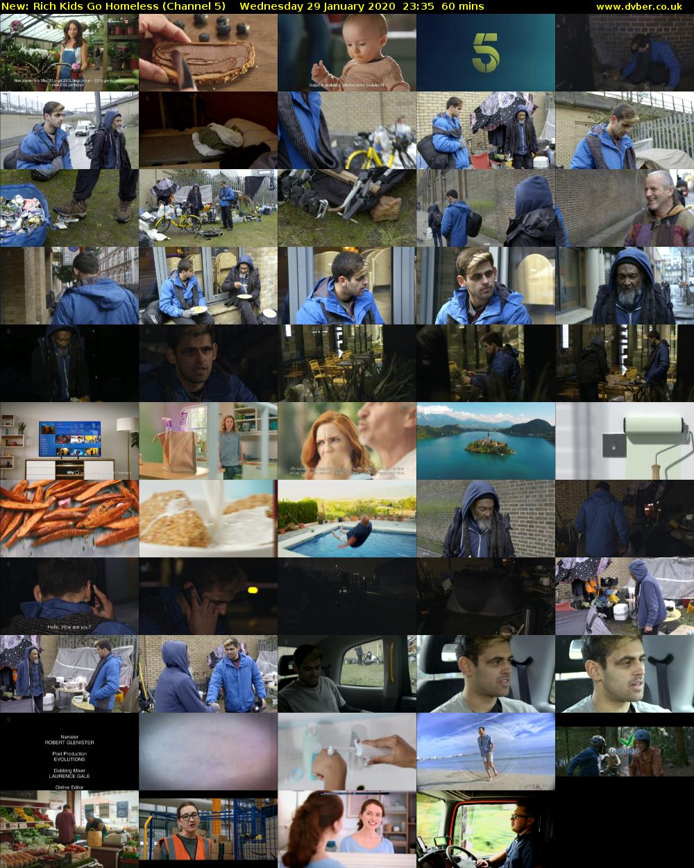 Rich Kids Go Homeless (Channel 5) Wednesday 29 January 2020 23:35 - 00:35