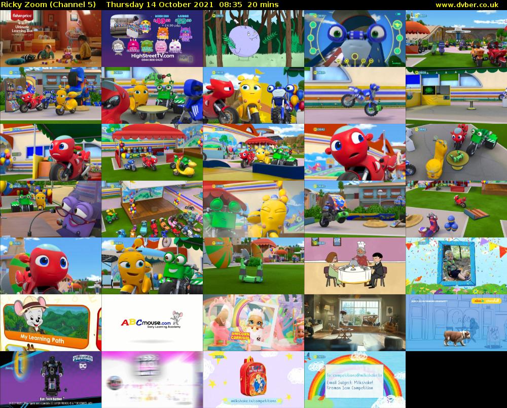 Ricky Zoom (Channel 5) Thursday 14 October 2021 08:35 - 08:55