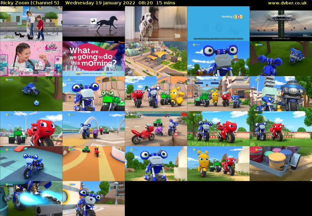 Ricky Zoom (Channel 5) Wednesday 19 January 2022 08:20 - 08:35