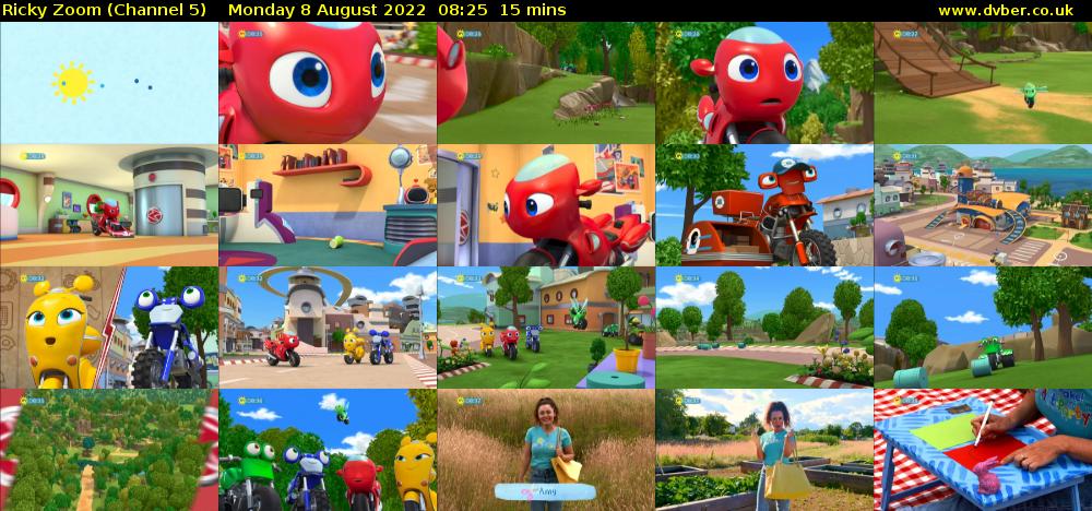 Ricky Zoom (Channel 5) Monday 8 August 2022 08:25 - 08:40
