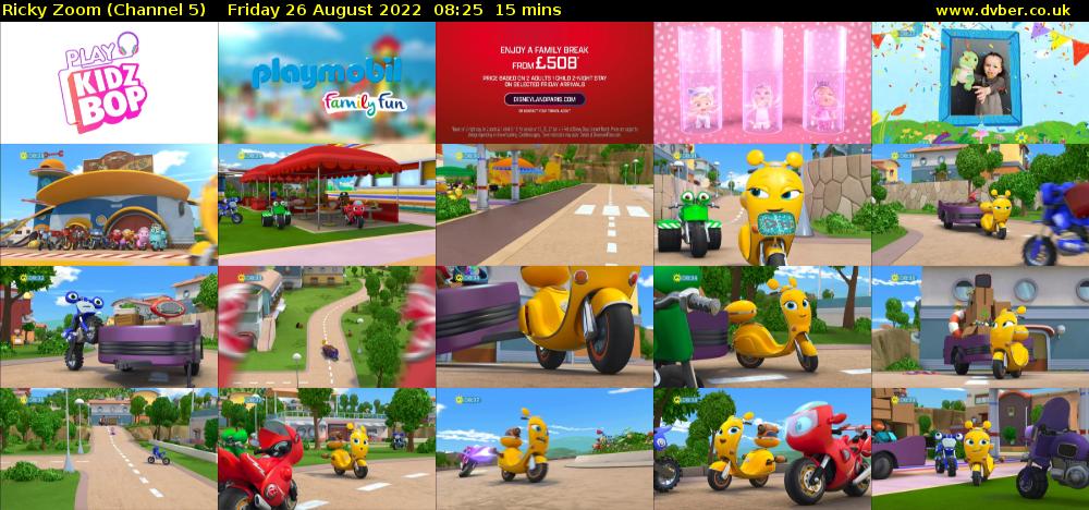 Ricky Zoom (Channel 5) Friday 26 August 2022 08:25 - 08:40