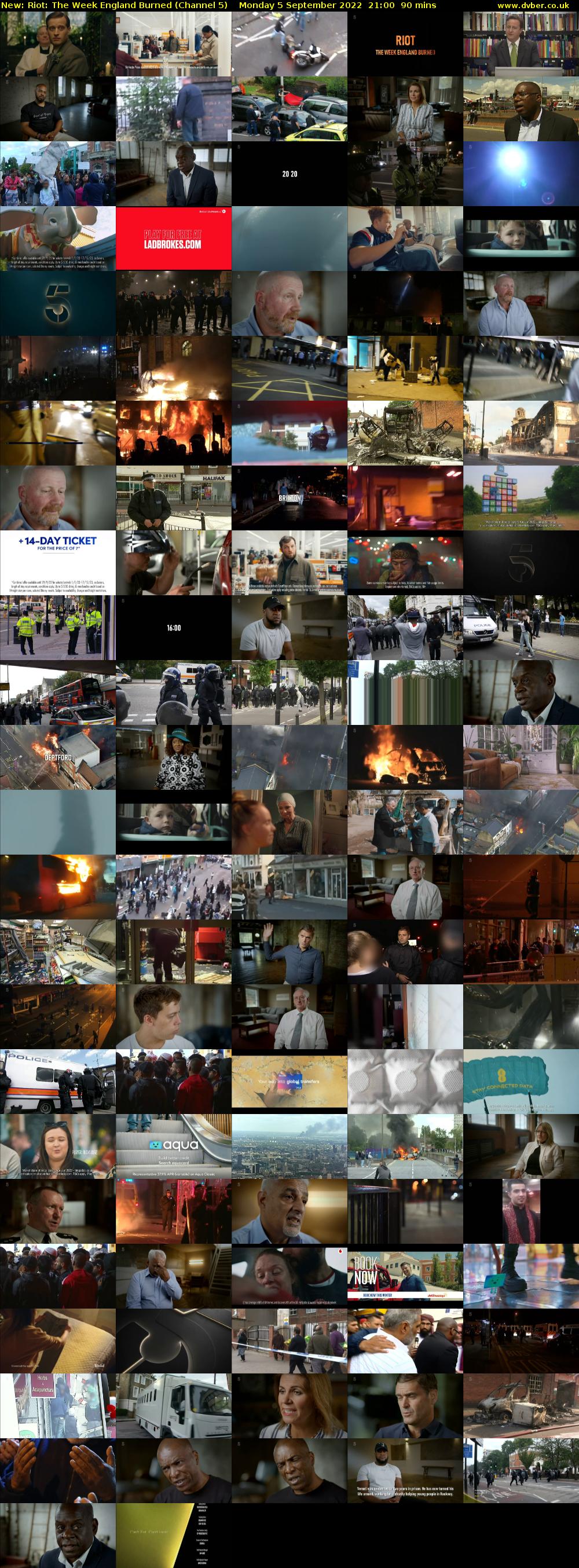 Riot: The Week England Burned (Channel 5) Monday 5 September 2022 21:00 - 22:30