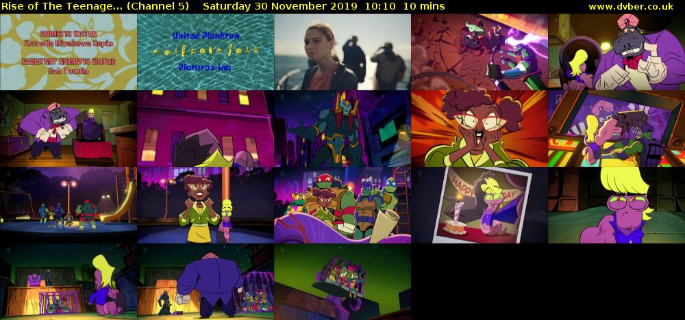 Rise of The Teenage... (Channel 5) Saturday 30 November 2019 10:10 - 10:20