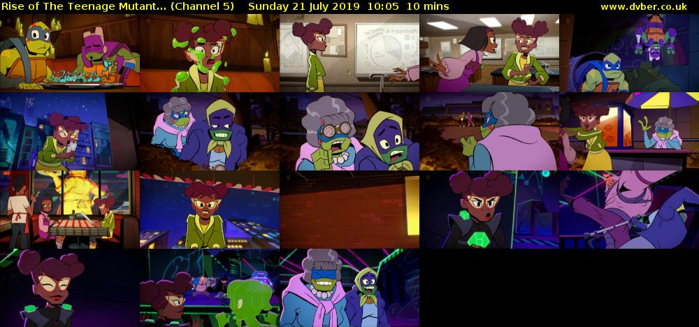 Rise of The Teenage Mutant... (Channel 5) Sunday 21 July 2019 10:05 - 10:15