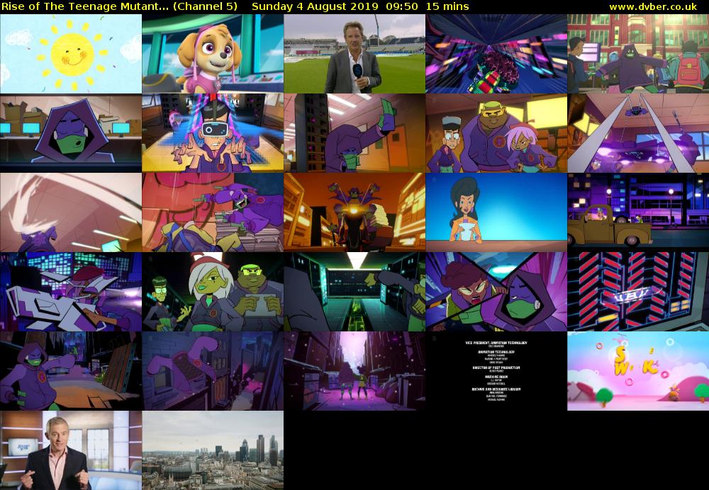 Rise of The Teenage Mutant... (Channel 5) Sunday 4 August 2019 09:50 - 10:05