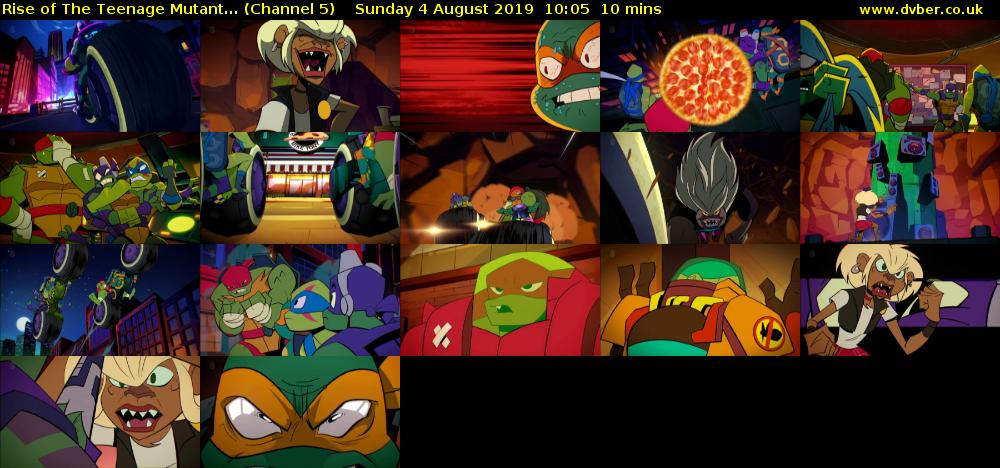 Rise of The Teenage Mutant... (Channel 5) Sunday 4 August 2019 10:05 - 10:15