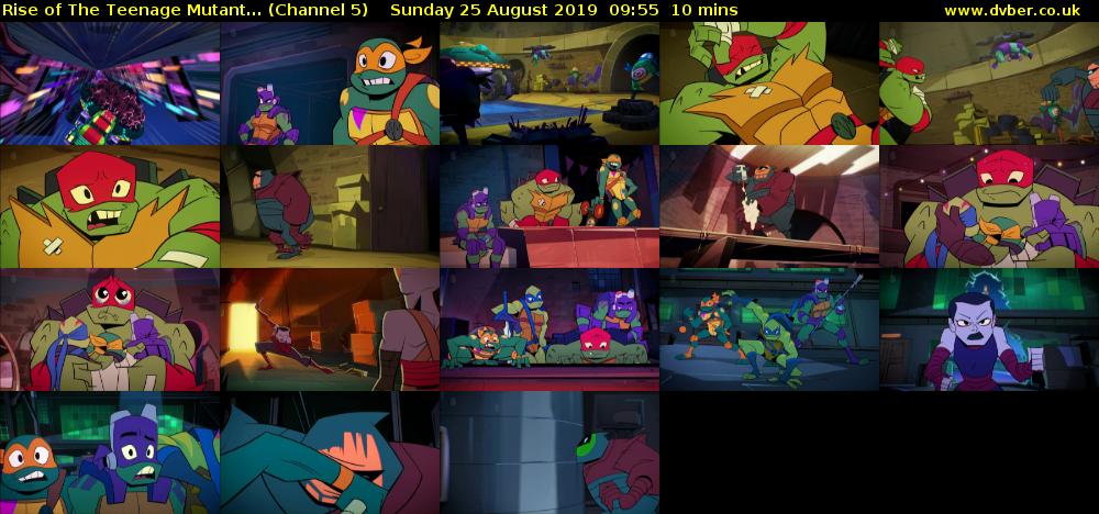 Rise of The Teenage Mutant... (Channel 5) Sunday 25 August 2019 09:55 - 10:05
