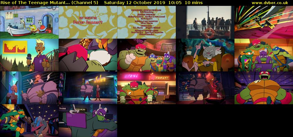 Rise of The Teenage Mutant... (Channel 5) Saturday 12 October 2019 10:05 - 10:15