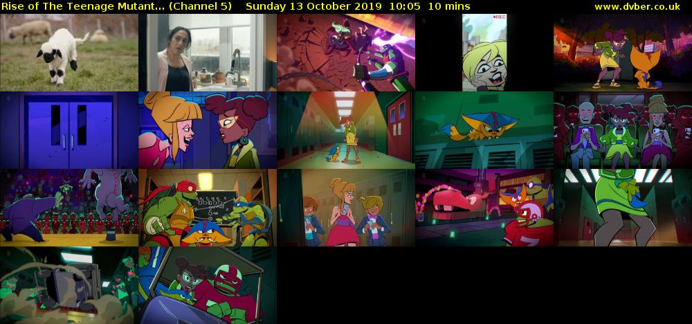 Rise of The Teenage Mutant... (Channel 5) Sunday 13 October 2019 10:05 - 10:15