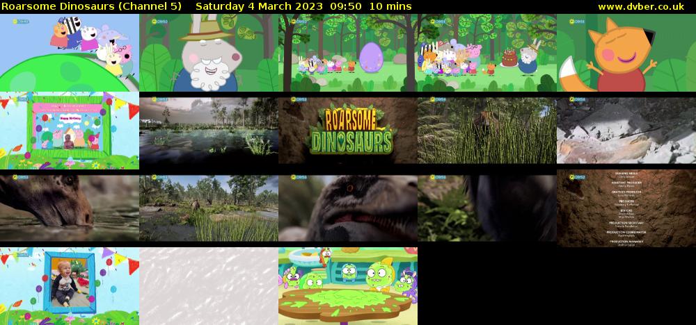 Roarsome Dinosaurs (Channel 5) Saturday 4 March 2023 09:50 - 10:00