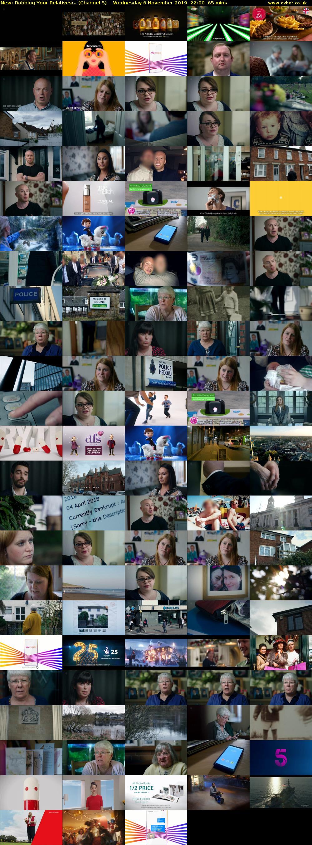 Robbing Your Relatives:.. (Channel 5) Wednesday 6 November 2019 22:00 - 23:05