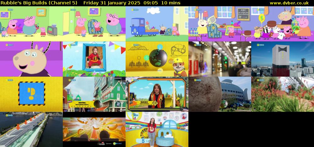 Rubble's Big Builds (Channel 5) Friday 31 January 2025 09:05 - 09:15