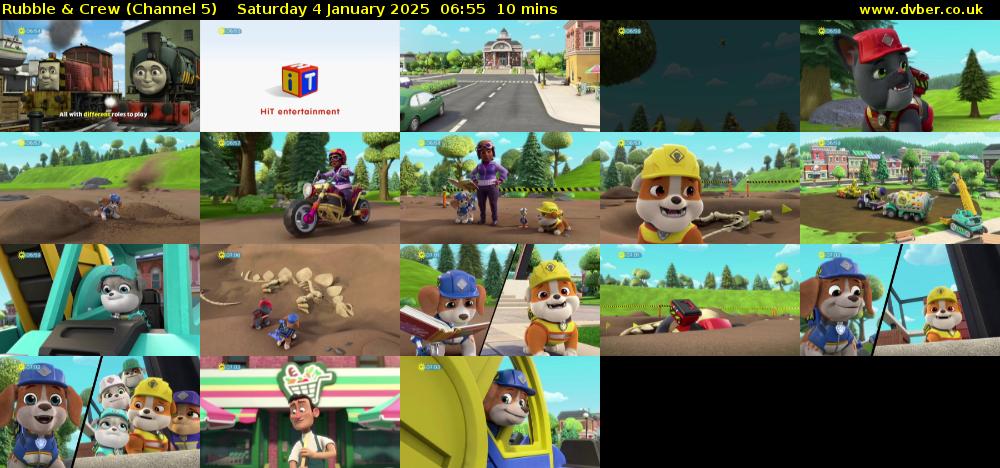 Rubble & Crew (Channel 5) Saturday 4 January 2025 06:55 - 07:05