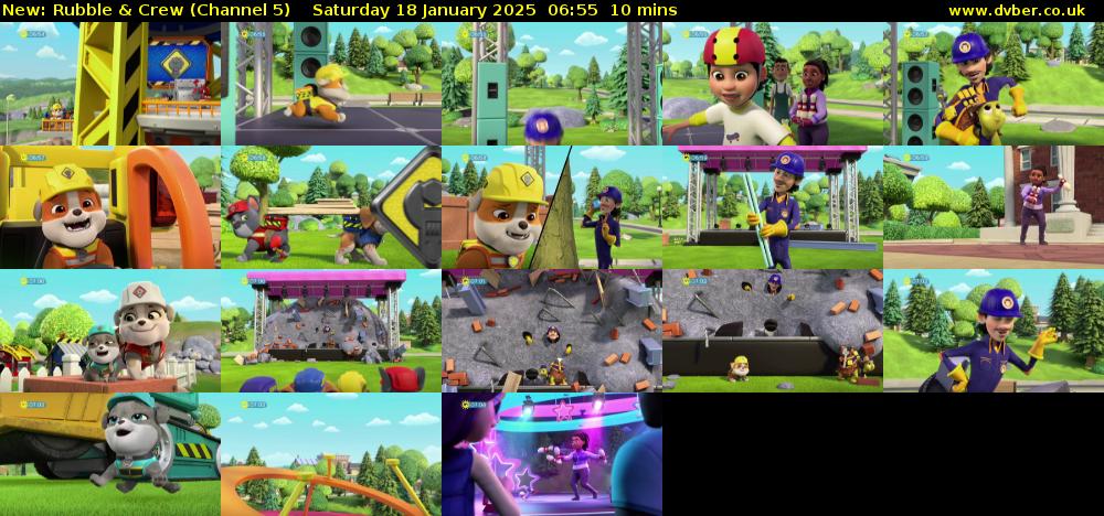 Rubble & Crew (Channel 5) Saturday 18 January 2025 06:55 - 07:05