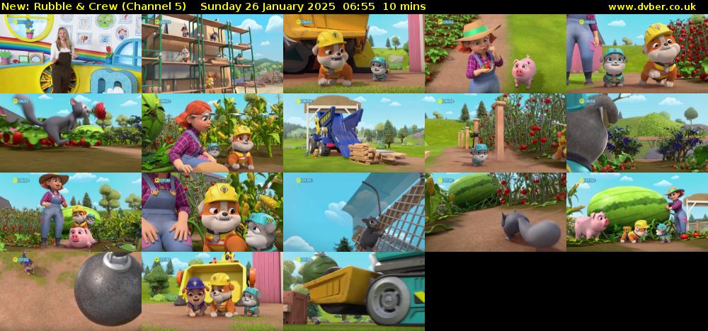 Rubble & Crew (Channel 5) Sunday 26 January 2025 06:55 - 07:05