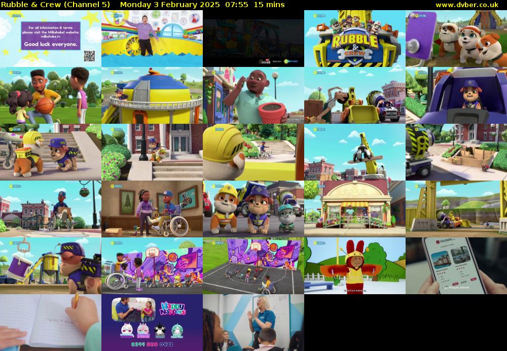 Rubble & Crew (Channel 5) Monday 3 February 2025 07:55 - 08:10