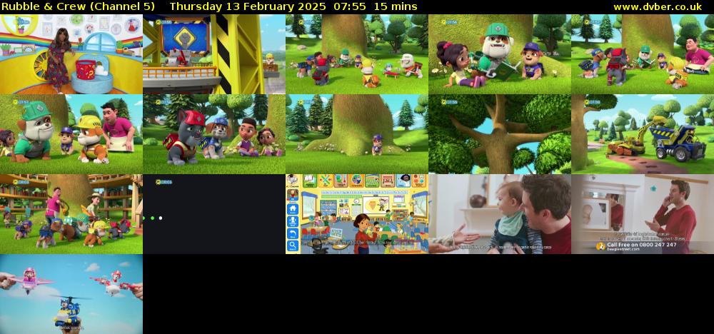 Rubble & Crew (Channel 5) Thursday 13 February 2025 07:55 - 08:10