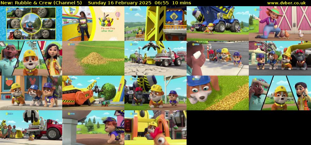 Rubble & Crew (Channel 5) Sunday 16 February 2025 06:55 - 07:05