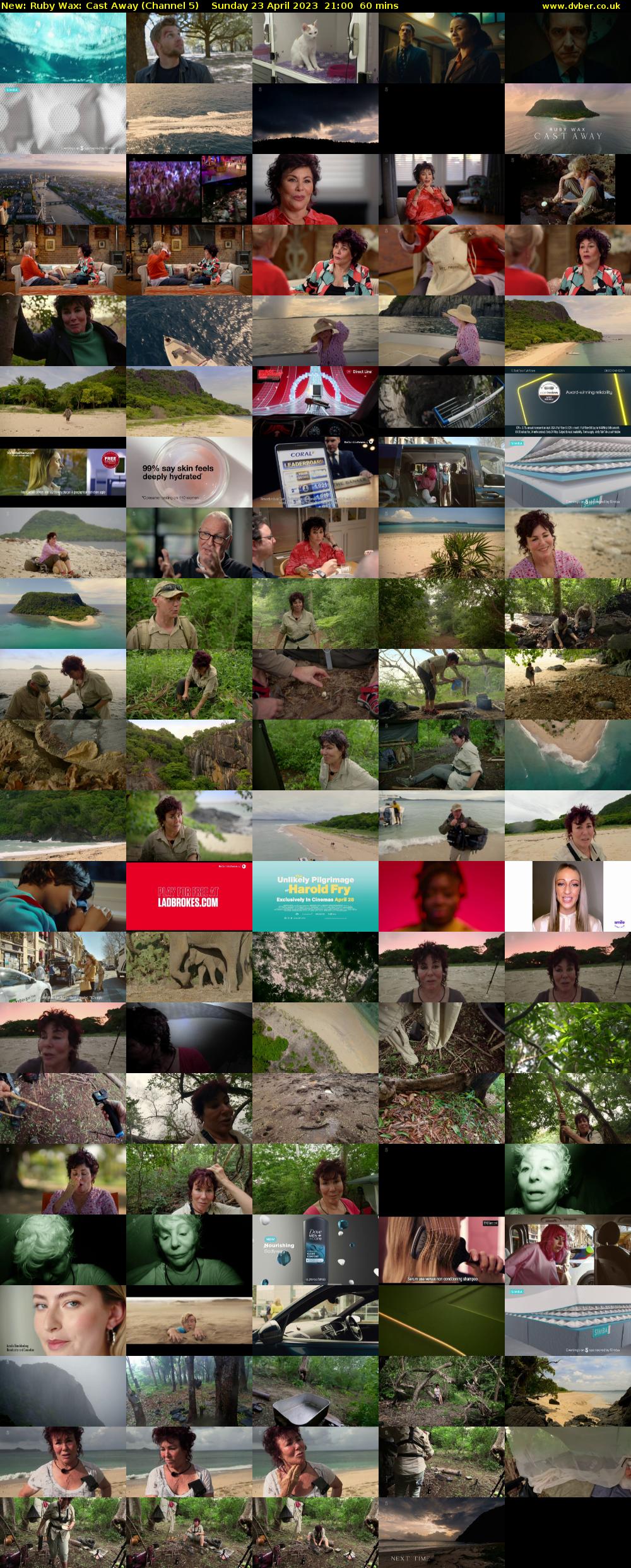 Ruby Wax: Cast Away (Channel 5) Sunday 23 April 2023 21:00 - 22:00