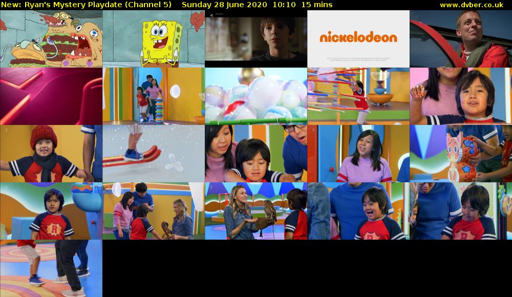 Ryan's Mystery Playdate (Channel 5) Sunday 28 June 2020 10:10 - 10:25